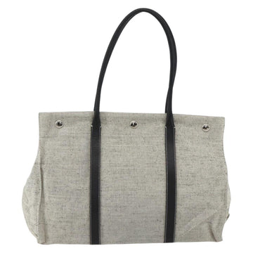 PRADA Tote Bag Canvas Gray Silver Auth 151578 - 0