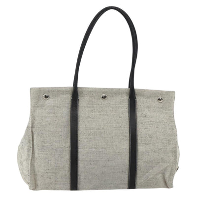 PRADA Tote Bag Canvas Gray Silver Auth 151578 - 0