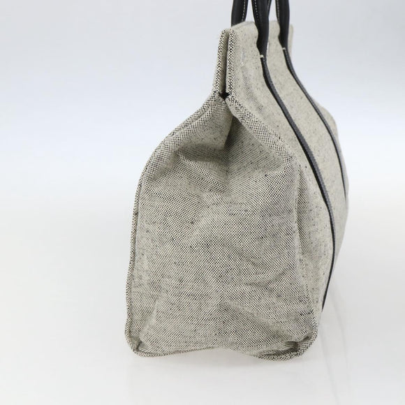 PRADA Tote Bag Canvas Gray Silver Auth 151578