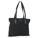 PRADA Tote Bag Nylon Black Silver Auth 151579-1