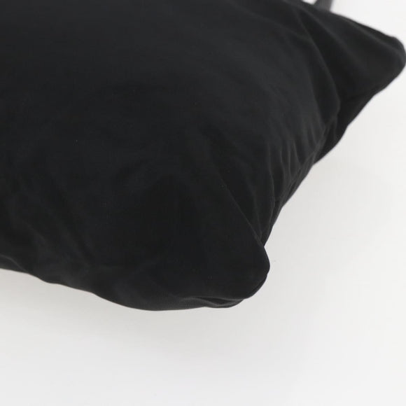 PRADA Tote Bag Nylon Black Silver Auth 151579