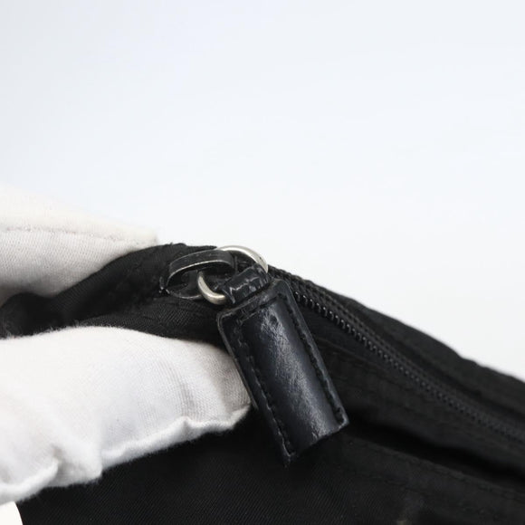PRADA Tote Bag Nylon Black Silver Auth 151579