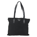 PRADA Tote Bag Nylon Black Silver Auth 151579-13