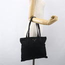 PRADA Tote Bag Nylon Black Silver Auth 151579-23