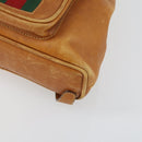 GUCCI Bamboo Web Sherry Line Backpack Leather Brown Red Auth 151581-16