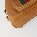 GUCCI Bamboo Web Sherry Line Backpack Leather Brown Red Auth 151581-17