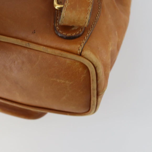 GUCCI Bamboo Web Sherry Line Backpack Leather Brown Red Auth 151581