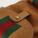 GUCCI Bamboo Web Sherry Line Backpack Leather Brown Red Auth 151581-19