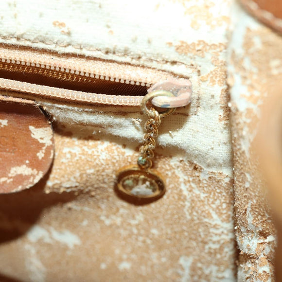 GUCCI Bamboo Web Sherry Line Backpack Leather Brown Red Auth 151581