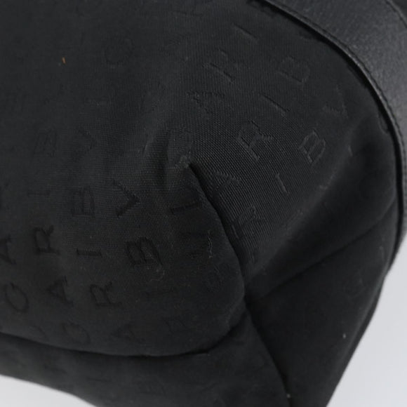 BVLGARI Logo Mania Tote Bag Canvas Black Silver Auth 151582