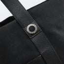 BVLGARI Logo Mania Tote Bag Canvas Black Silver Auth 151582-10