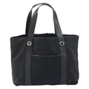BVLGARI Logo Mania Tote Bag Canvas Black Silver Auth 151582-13