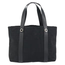 BVLGARI Logo Mania Tote Bag Canvas Black Silver Auth 151582-2