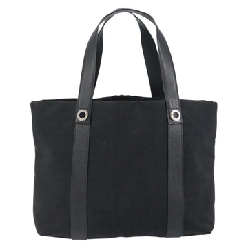 BVLGARI Logo Mania Tote Bag Canvas Black Silver Auth 151582 - 0