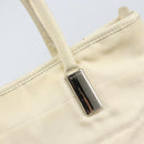 GUCCI Tote Bag Canvas White Gold Auth 151588-10