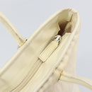GUCCI Tote Bag Canvas White Gold Auth 151588-17