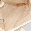 GUCCI Tote Bag Canvas White Gold Auth 151588-11