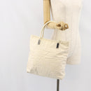 GUCCI Tote Bag Canvas White Gold Auth 151588-23
