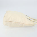 GUCCI Tote Bag Canvas White Gold Auth 151588-3