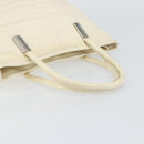 GUCCI Tote Bag Canvas White Gold Auth 151588-7