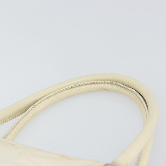GUCCI Tote Bag Canvas White Gold Auth 151588