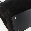 Salvatore Ferragamo Tote Bag Suede Black Silver Auth 151590-16