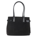Salvatore Ferragamo Tote Bag Suede Black Silver Auth 151590-13
