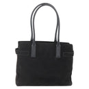 Salvatore Ferragamo Tote Bag Suede Black Silver Auth 151590-2