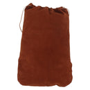 GUCCI Purse Pouch Suede Brown Gold Auth 151593-2