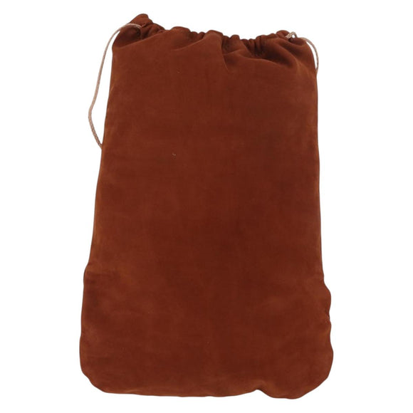 GUCCI Purse Pouch Suede Brown Gold Auth 151593