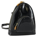 GUCCI Bamboo Shoulder Bag Patent leather Black Gold 003 3444 0127 Auth 151595-1