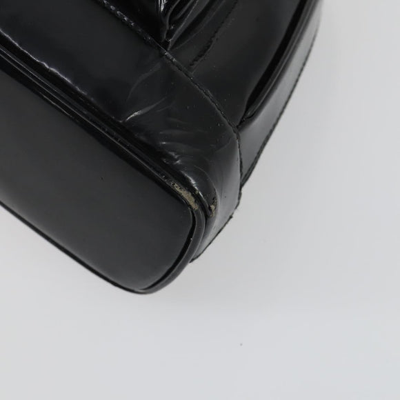GUCCI Bamboo Shoulder Bag Patent leather Black Gold 003 3444 0127 Auth 151595
