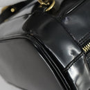 GUCCI Bamboo Shoulder Bag Patent leather Black Gold 003 3444 0127 Auth 151595-16