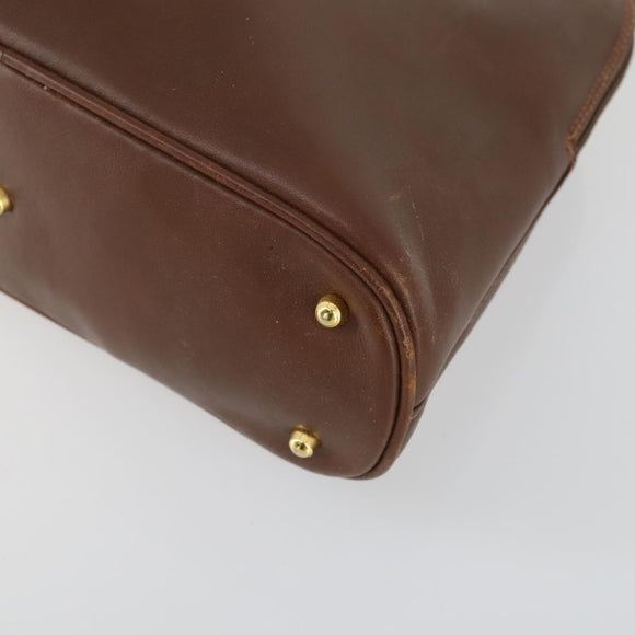 GUCCI Bamboo Hand Bag Leather 2way Brown Gold 000 2865 0290 Auth 151596
