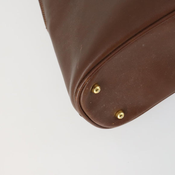 GUCCI Bamboo Hand Bag Leather 2way Brown Gold 000 2865 0290 Auth 151596