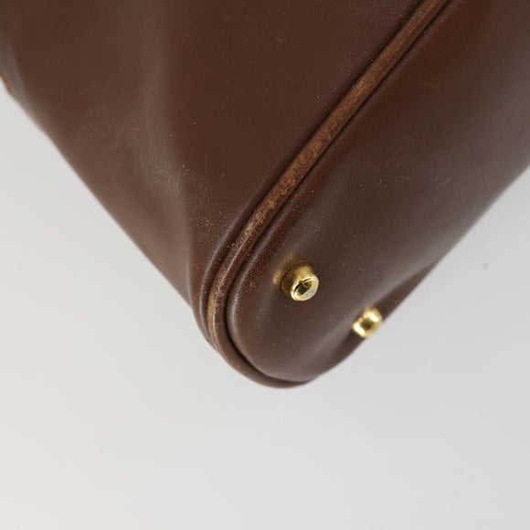 GUCCI Bamboo Hand Bag Leather 2way Brown Gold 000 2865 0290 Auth 151596