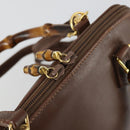 GUCCI Bamboo Hand Bag Leather 2way Brown Gold 000 2865 0290 Auth 151596-10