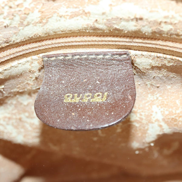 GUCCI Bamboo Hand Bag Leather 2way Brown Gold 000 2865 0290 Auth 151596