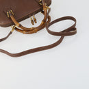 GUCCI Bamboo Hand Bag Leather 2way Brown Gold 000 2865 0290 Auth 151596-7