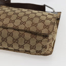 GUCCI GG Canvas Shoulder Bag Beige Silver 120841 Auth 151597-9