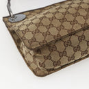 GUCCI GG Canvas Shoulder Bag Beige Silver 120841 Auth 151597-14