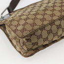 GUCCI GG Canvas Shoulder Bag Beige Silver 120841 Auth 151597-16