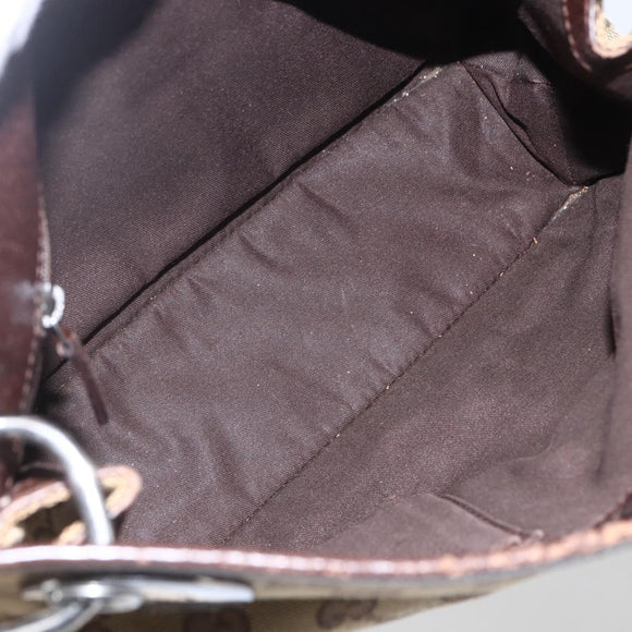 GUCCI GG Canvas Shoulder Bag Beige Silver 120841 Auth 151597