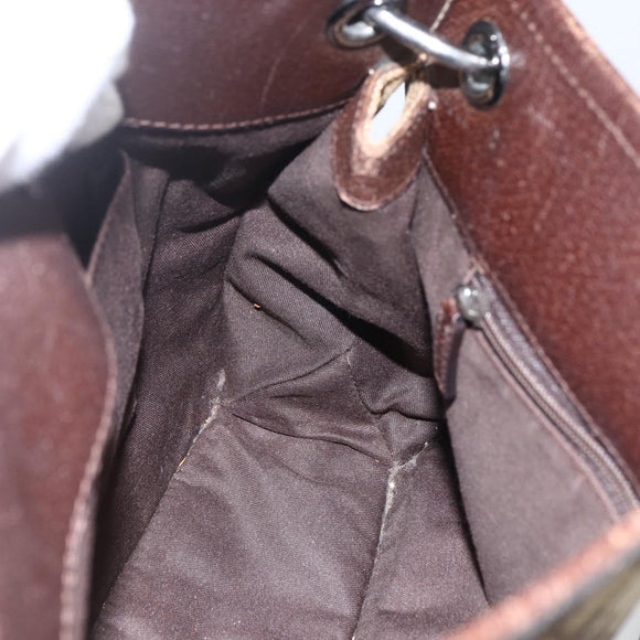 GUCCI GG Canvas Shoulder Bag Beige Silver 120841 Auth 151597