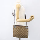 GUCCI GG Canvas Shoulder Bag Beige Silver 120841 Auth 151597-20