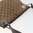 GUCCI GG Canvas Shoulder Bag Beige Silver 120841 Auth 151597-6