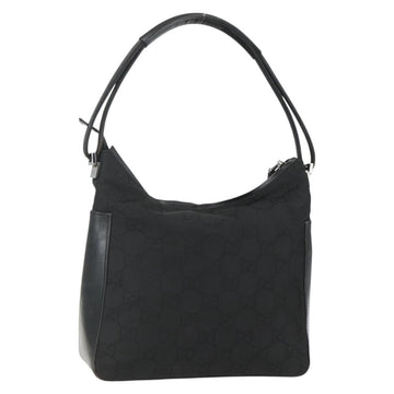 GUCCI GG Canvas Shoulder Bag Black Silver 001 3766 2123 Auth 151598
