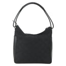 GUCCI GG Canvas Shoulder Bag Black Silver 001 3766 2123 Auth 151598-13
