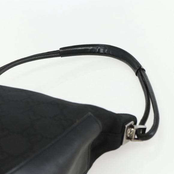 GUCCI GG Canvas Shoulder Bag Black Silver 001 3766 2123 Auth 151598