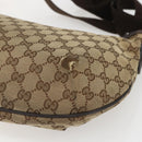 GUCCI GG Canvas Shoulder Bag Beige Silver 181092 Auth 151600-12